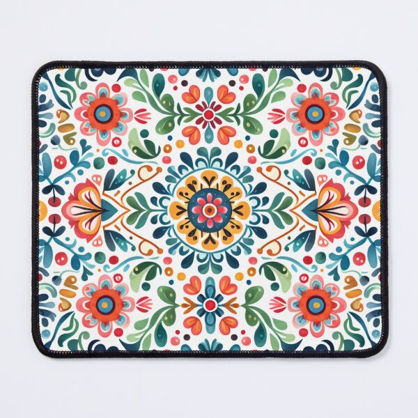 Item preview, Scandinavian & Hungarian Folk Art Pattern – Vibrant Floral Symmetry by heidiannemorris designed and sold by FOLK ART FUSION by heidiannemorris.