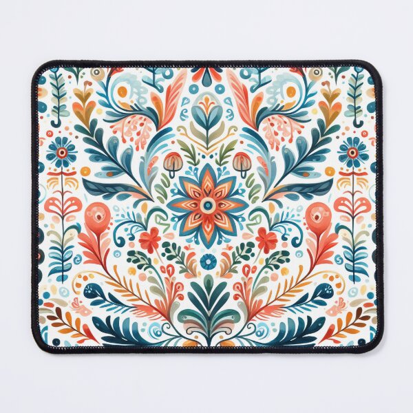 Item preview, Scandinavian & Hungarian Folk Art Pattern – Vibrant Floral Symmetry by heidiannemorris designed and sold by FOLK ART FUSION by heidiannemorris.