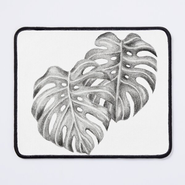 Item preview, Black and White Monstera Leaf Pattern designed and sold by Ivy Lily Art.