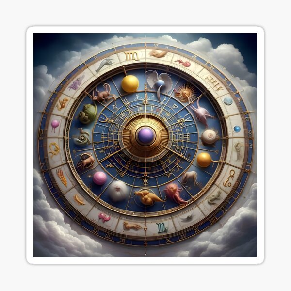 the mystical circle of the zodiac Sticker
