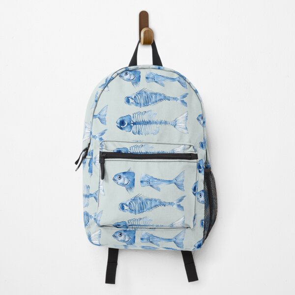 Item preview, Blue Fish and Bone Structure in Artistic Style designed and sold by Anastasiia Yurevych.