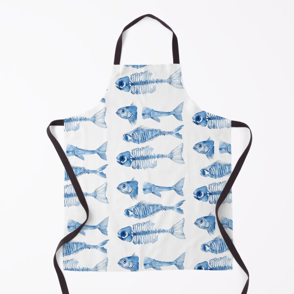Item preview, Blue Fish and Bone Structure in Artistic Style designed and sold by Anastasiia Yurevych.