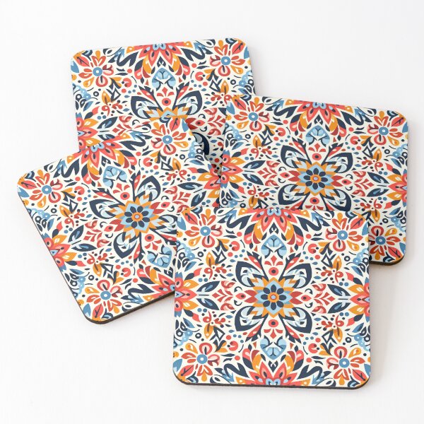 Item preview, Scandinavian & Hungarian Folk Art Pattern – Vibrant Floral Symmetry by heidiannemorris designed and sold by FOLK ART FUSION by heidiannemorris.