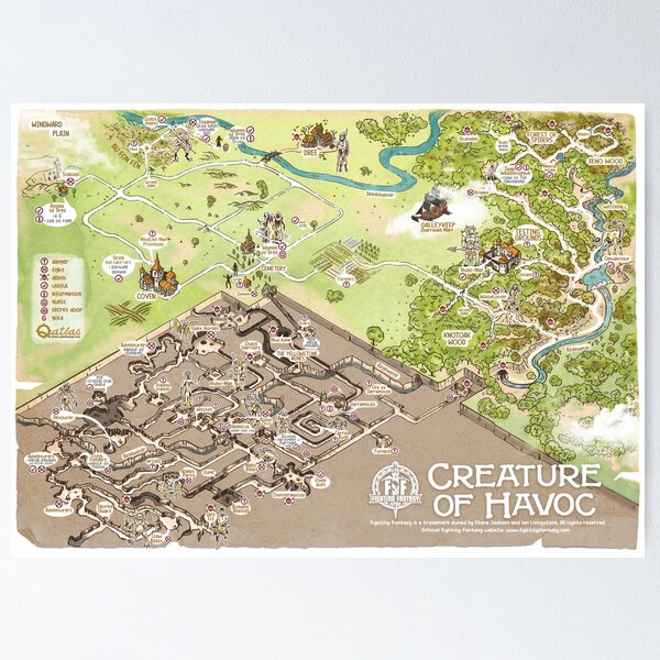 Item preview, Fighting Fantasy - Creaturel of Havoc - Gamebook Map designed and sold by QatlasMap Shop.