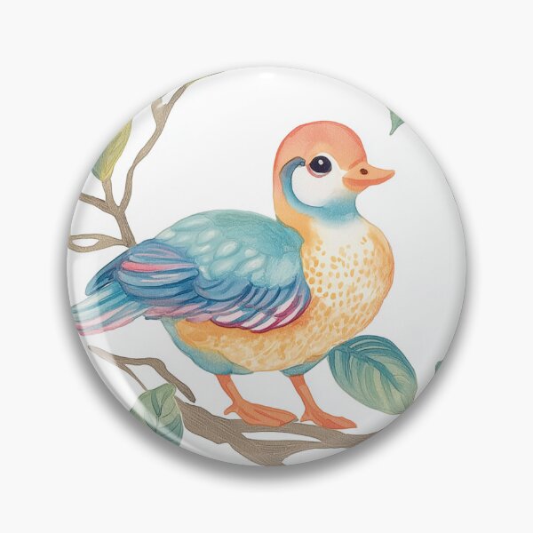 Item preview, pastel mandarin ducks designed and sold by PoppyLaneStudio.