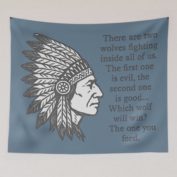 Item preview, There Are Two Wolves Fighting Inside All Of Us designed and sold by CreepyCornerArt.