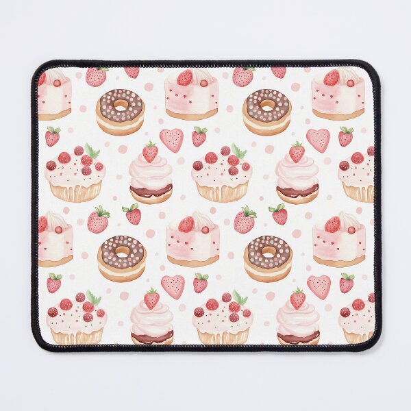 Item preview, pink watercolour patisserie pattern designed and sold by PoppyLaneStudio.