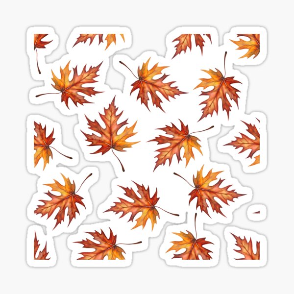 Item preview, Watercolor pattern with autumn leaves designed and sold by Tatty-shop.