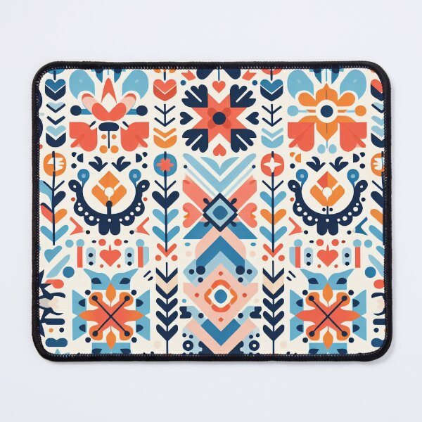 Item preview, Scandinavian & Hungarian Folk Art Pattern – Vibrant Floral Symmetry by heidiannemorris designed and sold by FOLK ART FUSION by heidiannemorris.