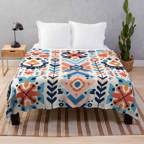 Item preview, Scandinavian & Hungarian Folk Art Pattern – Vibrant Floral Symmetry by heidiannemorris designed and sold by FOLK ART FUSION by heidiannemorris.