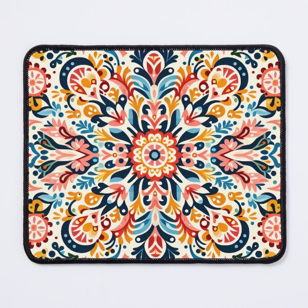 Item preview, Scandinavian & Hungarian Folk Art Pattern – Vibrant Floral Symmetry by heidiannemorris designed and sold by FOLK ART FUSION by heidiannemorris.