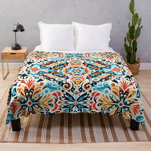 Item preview, Scandinavian & Hungarian Folk Art Pattern – Vibrant Floral Symmetry by heidiannemorris designed and sold by FOLK ART FUSION by heidiannemorris.
