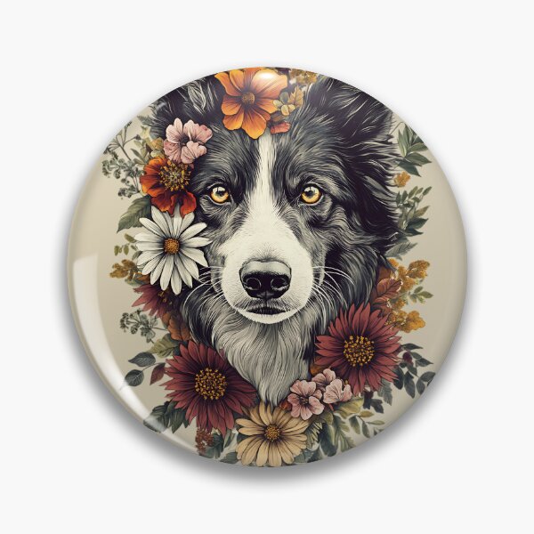 Item preview, Floral Border Collie Dog designed and sold by bapupa.