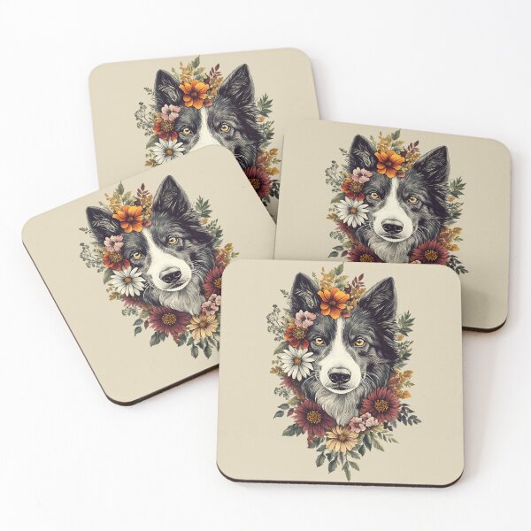 Item preview, Floral Border Collie Dog designed and sold by bapupa.