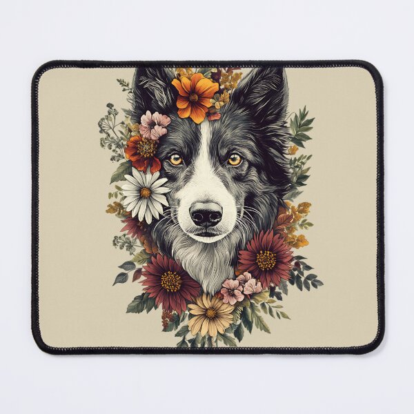 Item preview, Floral Border Collie Dog designed and sold by bapupa.