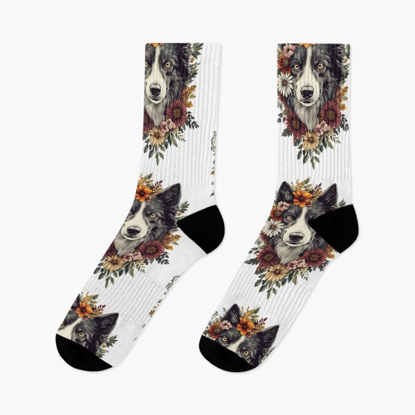Item preview, Floral Border Collie Dog designed and sold by bapupa.