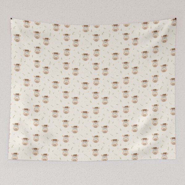 Item preview, cute zebras in gender neutral colours designed and sold by PoppyLaneStudio.