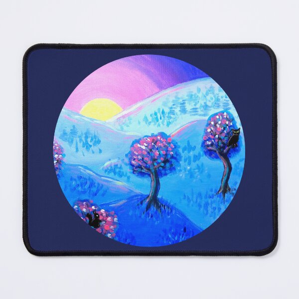 Item preview, Colorful Trees - Acrylic Mountain Sunset Landscape Painting designed and sold by Ivy Lily Art.