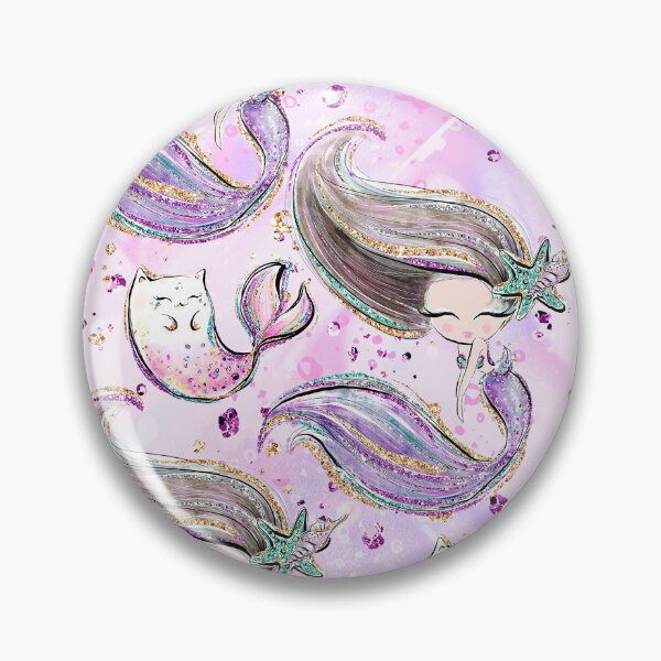Item preview, Cute Violet Mermaid with her Pet Mer-Kitty Pattern designed and sold by KaramfilaS.