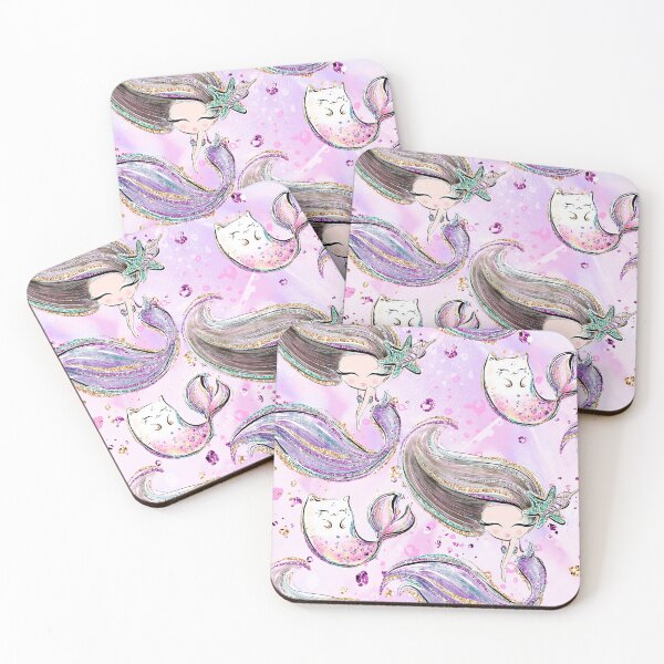Item preview, Cute Violet Mermaid with her Pet Mer-Kitty Pattern designed and sold by KaramfilaS.