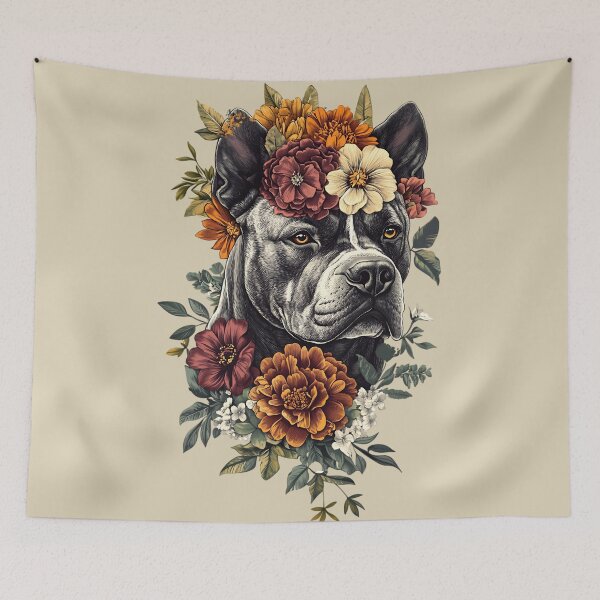 Artikelvorschau, Cane Corso Hund mit Blumenmuster entworfen und verkauft von bapupa.