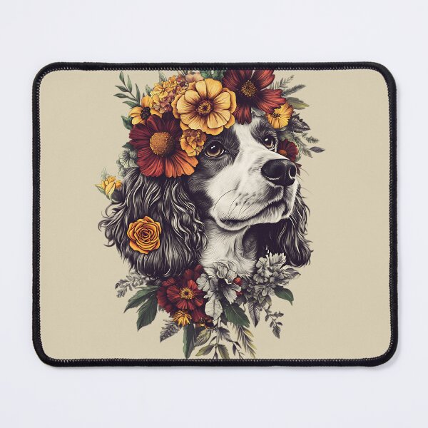 Item preview, Floral Cavalier King Charles Spaniel Dog designed and sold by bapupa.