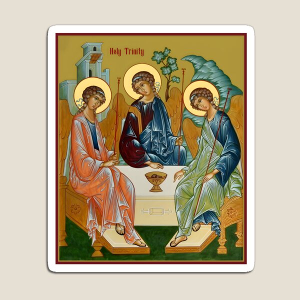 Item preview, icon Holy Trinity, based on the icon by Andrei Rublev, Hospitality of Abraham designed and sold by orthodox-icon.
