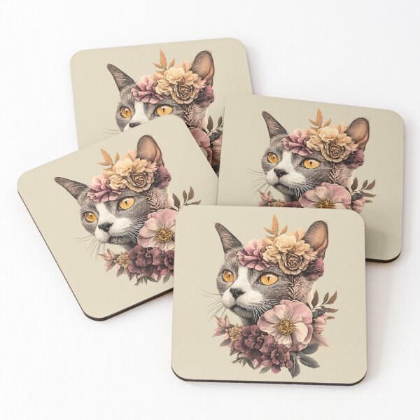 Item preview, Floral Abyssinian Cat designed and sold by bapupa.