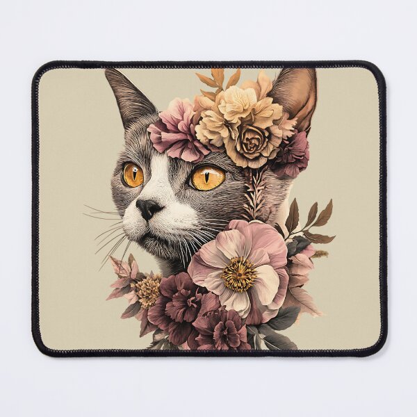 Item preview, Floral Abyssinian Cat designed and sold by bapupa.