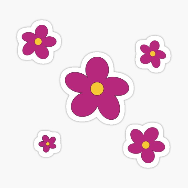 Aperçu de l'œuvre Fleurs Groovy – Vibes 70s violet créée et vendue par elodie-cousin.