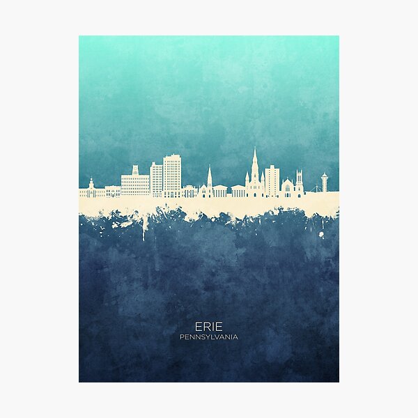 Item preview, Erie Pennsylvania Skyline designed and sold by ArtPrints.