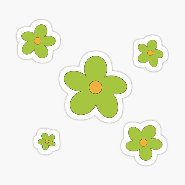 Aperçu de l'œuvre Fleurs Groovy – Vibes 70s vert créée et vendue par elodie-cousin.