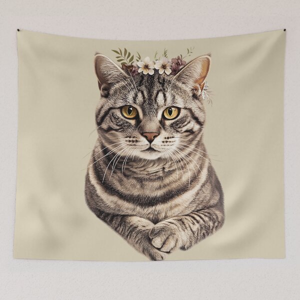 Item preview, Floral American Curl Cat designed and sold by bapupa.