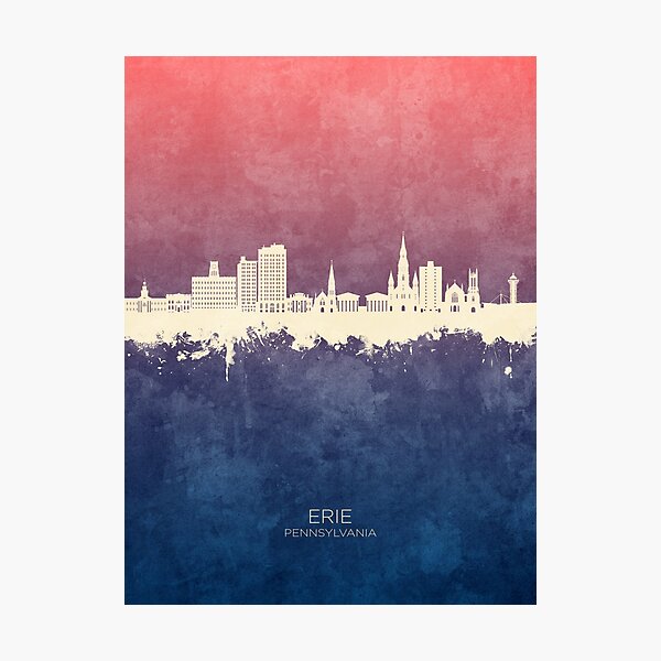 Item preview, Erie Pennsylvania Skyline designed and sold by ArtPrints.