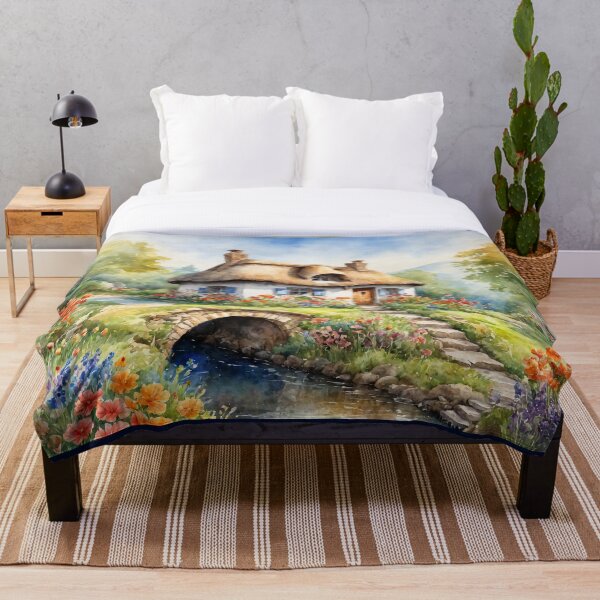 Item preview, A touch of magic - Where dreams grow - Idyllic country house in watercolor designed and sold by Connys Colorful World.