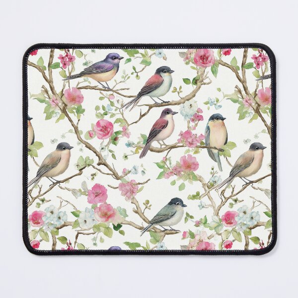 Item preview, colourful birds in branches chinoiserie designed and sold by PoppyLaneStudio.