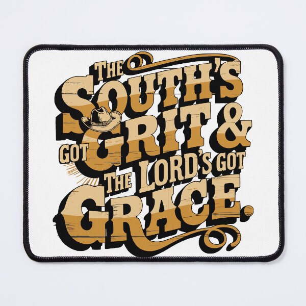 Item preview, The South’s Got Grit & The Lord’s Got Grace – Vintage Cowboy Hat Christian Easter Design in Beige and Brown designed and sold by HahaHandlesHub.