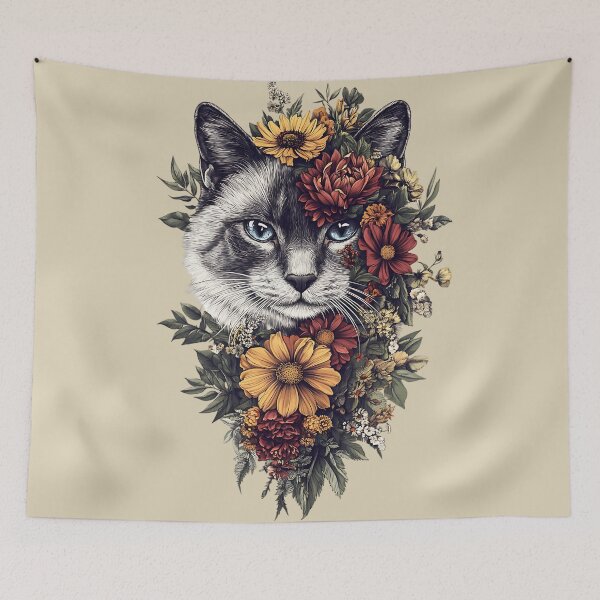 Item preview, Floral Birman Cat designed and sold by bapupa.