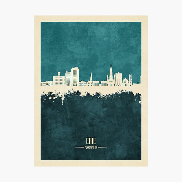 Item preview, Erie Pennsylvania Skyline designed and sold by ArtPrints.