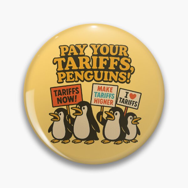 Item preview, Pay Your Rates, Penguins! – Funny Political Cartoon Protest Art designed and sold by Bratak.