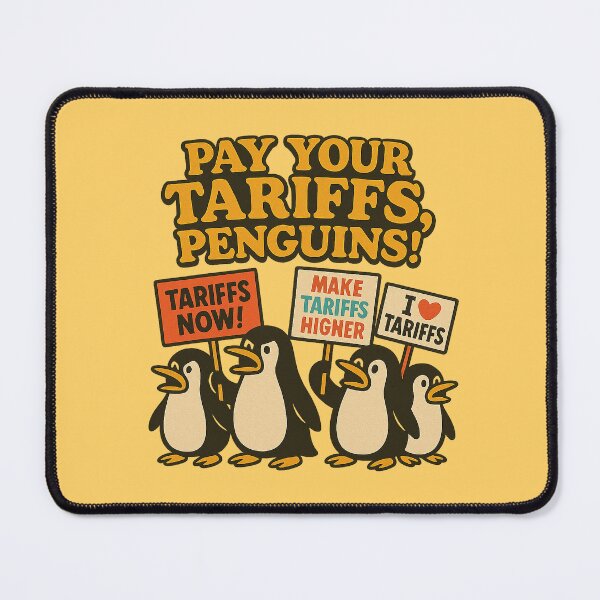 Item preview, Pay Your Rates, Penguins! – Funny Political Cartoon Protest Art designed and sold by Bratak.
