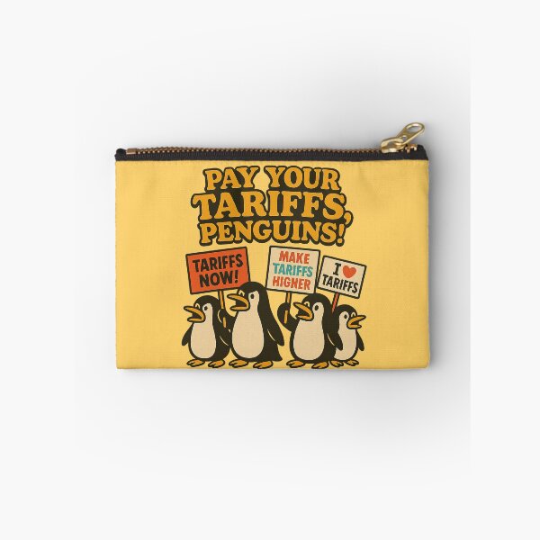 Item preview, Pay Your Rates, Penguins! – Funny Political Cartoon Protest Art designed and sold by Bratak.