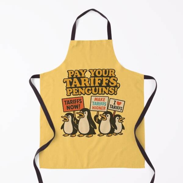 Item preview, Pay Your Rates, Penguins! – Funny Political Cartoon Protest Art designed and sold by Bratak.