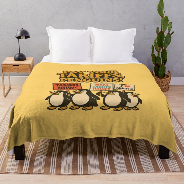 Item preview, Pay Your Rates, Penguins! – Funny Political Cartoon Protest Art designed and sold by Bratak.