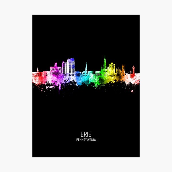 Item preview, Erie Pennsylvania Skyline designed and sold by ArtPrints.