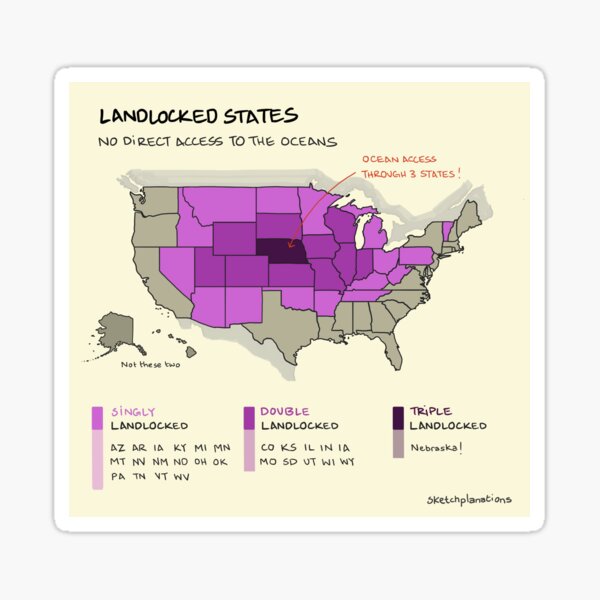 Item preview, Landlocked States designed and sold by Sketchplanations.