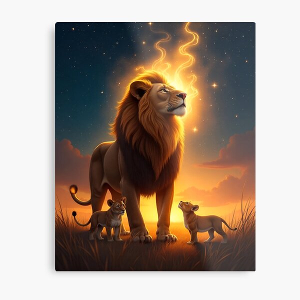 Item preview, "Majestic Guardian: The Lion and His Cubs" designed and sold by Jenus Apparel Co.