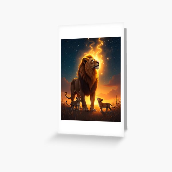 Vista previa del artículo con la obra «"Majestuoso Guardián: El León y sus Cachorros"», diseñado y vendido por Jenus Apparel Co.