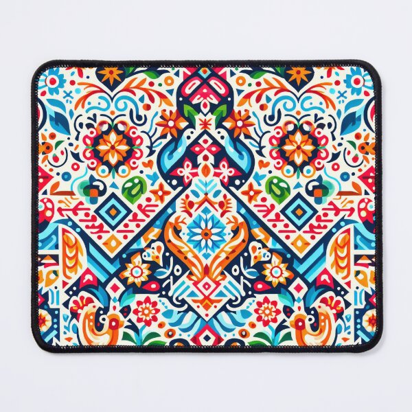 Item preview, Scandinavian & Hungarian Folk Art Pattern – Vibrant Floral Symmetry by heidiannemorris designed and sold by FOLK ART FUSION by heidiannemorris.