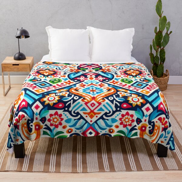 Item preview, Scandinavian & Hungarian Folk Art Pattern – Vibrant Floral Symmetry by heidiannemorris designed and sold by FOLK ART FUSION by heidiannemorris.